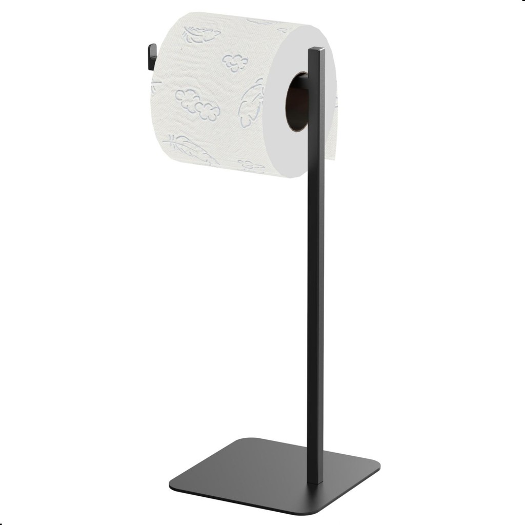 Porta Papel Higiênico de Chão Preto Suporte Para Papel Nice