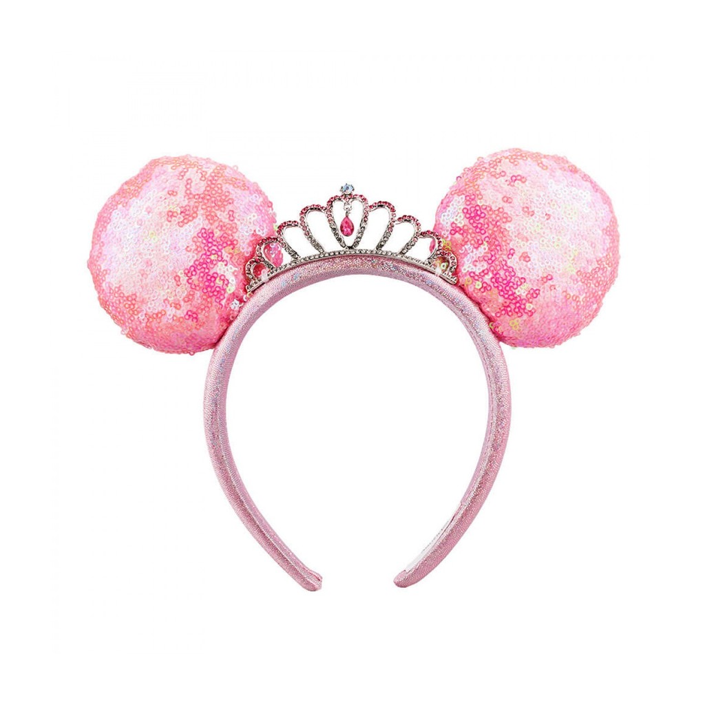 DXT101TR-B-D | Tiara Rosa Coroa Princesa Orelhas Minnie - Disney