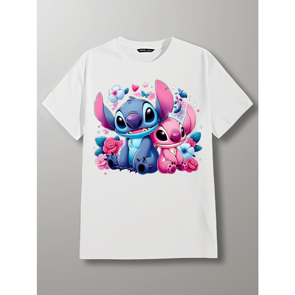 Camiseta, T-shirt Unissex Basica, 100% Algodão, Fofo, Lilo e Stitch, Stitch e Angel, P ao GG sweatshirt