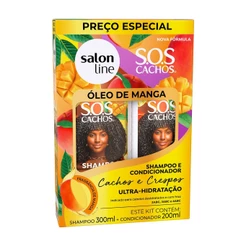 Kit Shampoo 300ml + Condicionador 200ml SOS Cachos Óleo de Manga