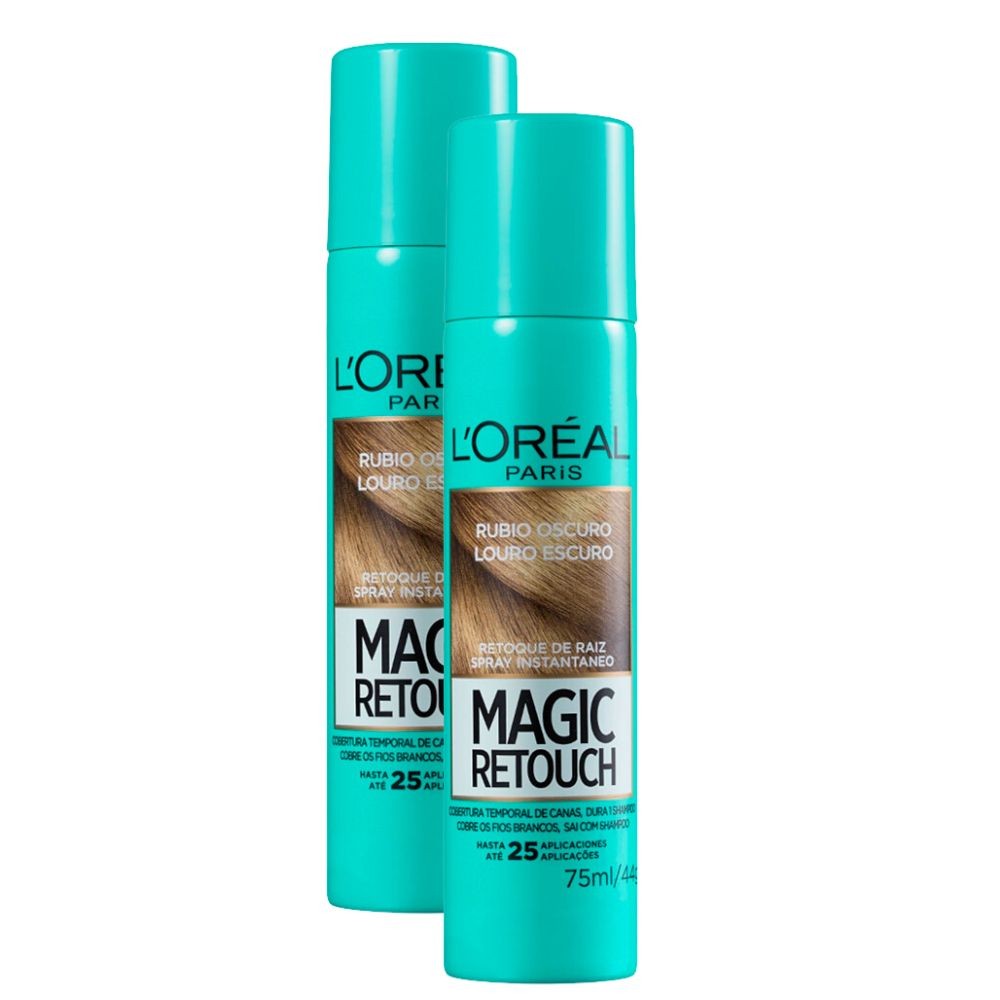 Kit 2 Magic Retouch L'oréal Louro Escuro Spray Instantâneo para Retoque de Raiz 75ml - Beauty