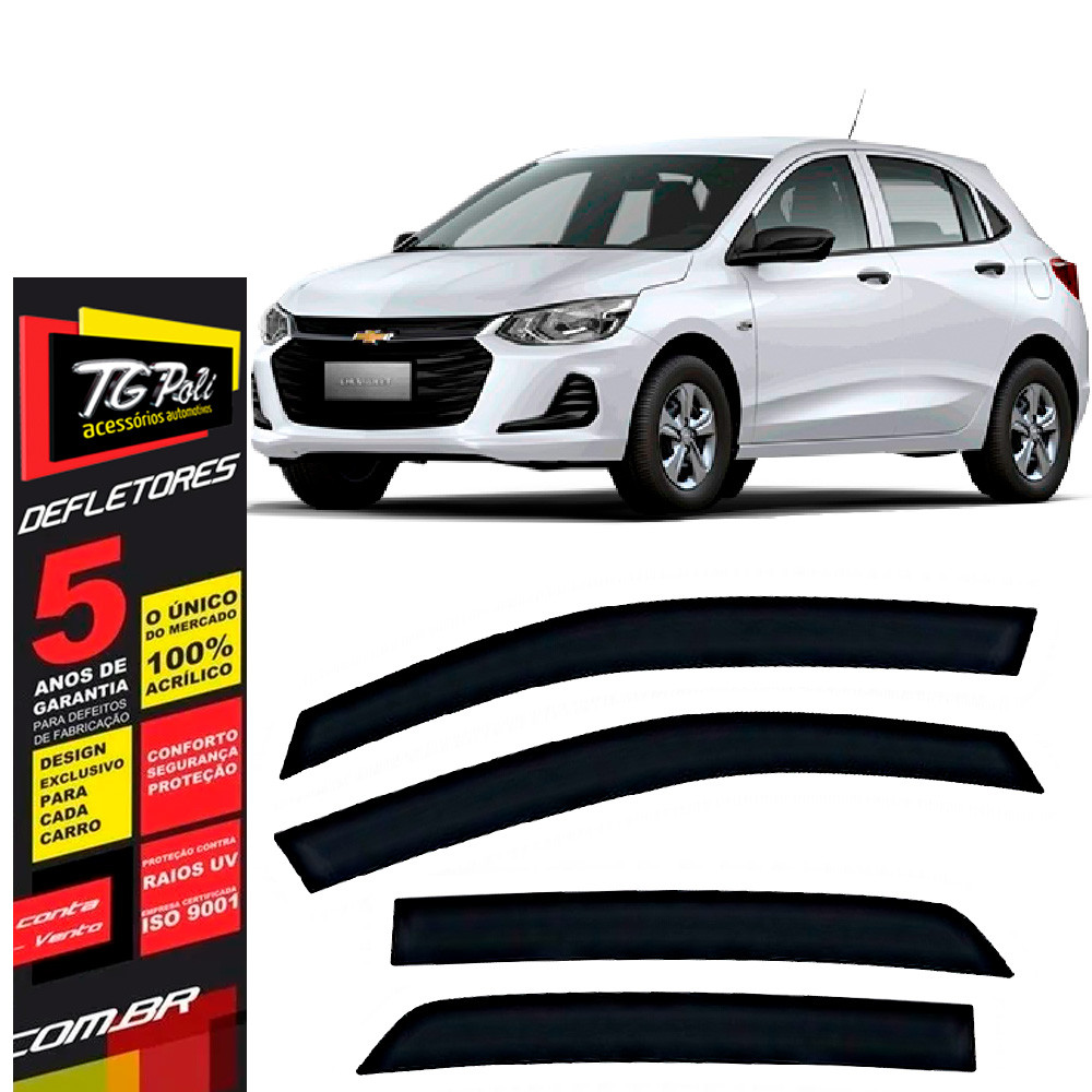Calha de Chuva Chevrolet Onix Hatch 2020 a 2026 TG Poli Defletor 4 portas Protetor Janelas Fumê em Oferta na Shopee