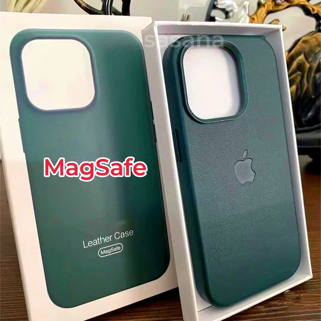 Verde Escuro (Alta Qualidade 1 : 1) MagSafe De Couro Para iPhone 16/15/14/13/12/Pro Max/Plus/Capa De Telefone Magnética em Oferta na Shopee