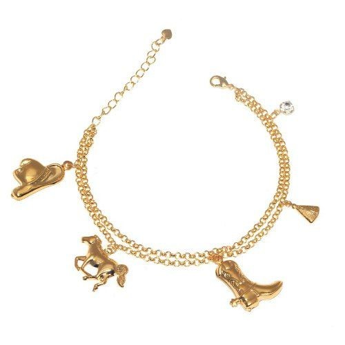 Pulseira Country Cavalo Chapéu Bota Folheado A Ouro 18k em Oferta na Shopee