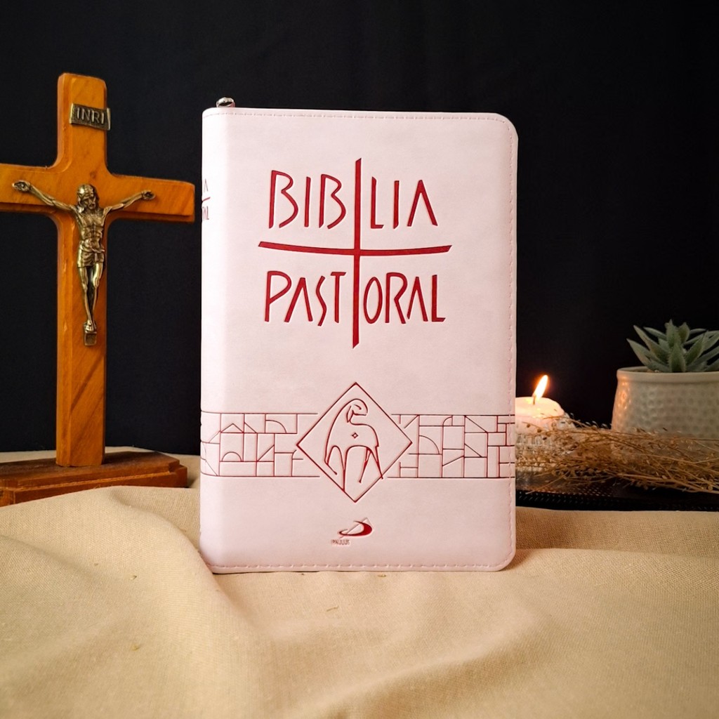 Bíblia Pastoral - Média - Zíper Rosa