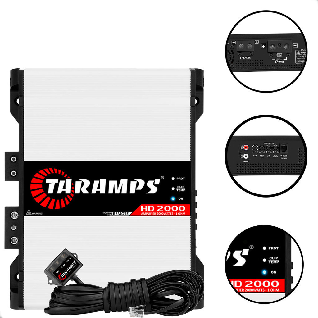Modulo Amplificador Taramps HD2000 1 OHM Classe D 2000 Watts RMS Branco