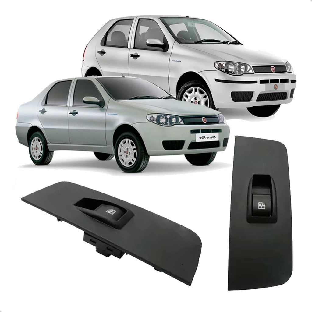Botão Interruptor Simples para Novo Palio G3 - Tiger auto -Vidro Elétrico Traseiro Esquerdo