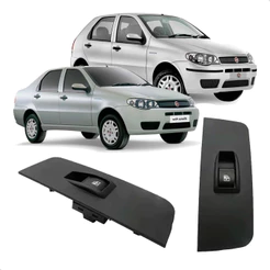 Botão Interruptor Simples para Novo Palio G3 - Tiger auto -Vidro Elétrico Traseiro Esquerdo