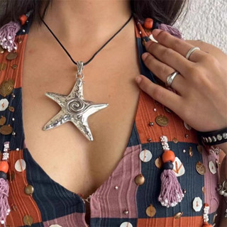 2024 Vintage Artesanal Boho Estrela Do Mar Pingente Colar Clavícula Corrente Jóias Presente Feriado Para Mulher em Oferta na Shopee