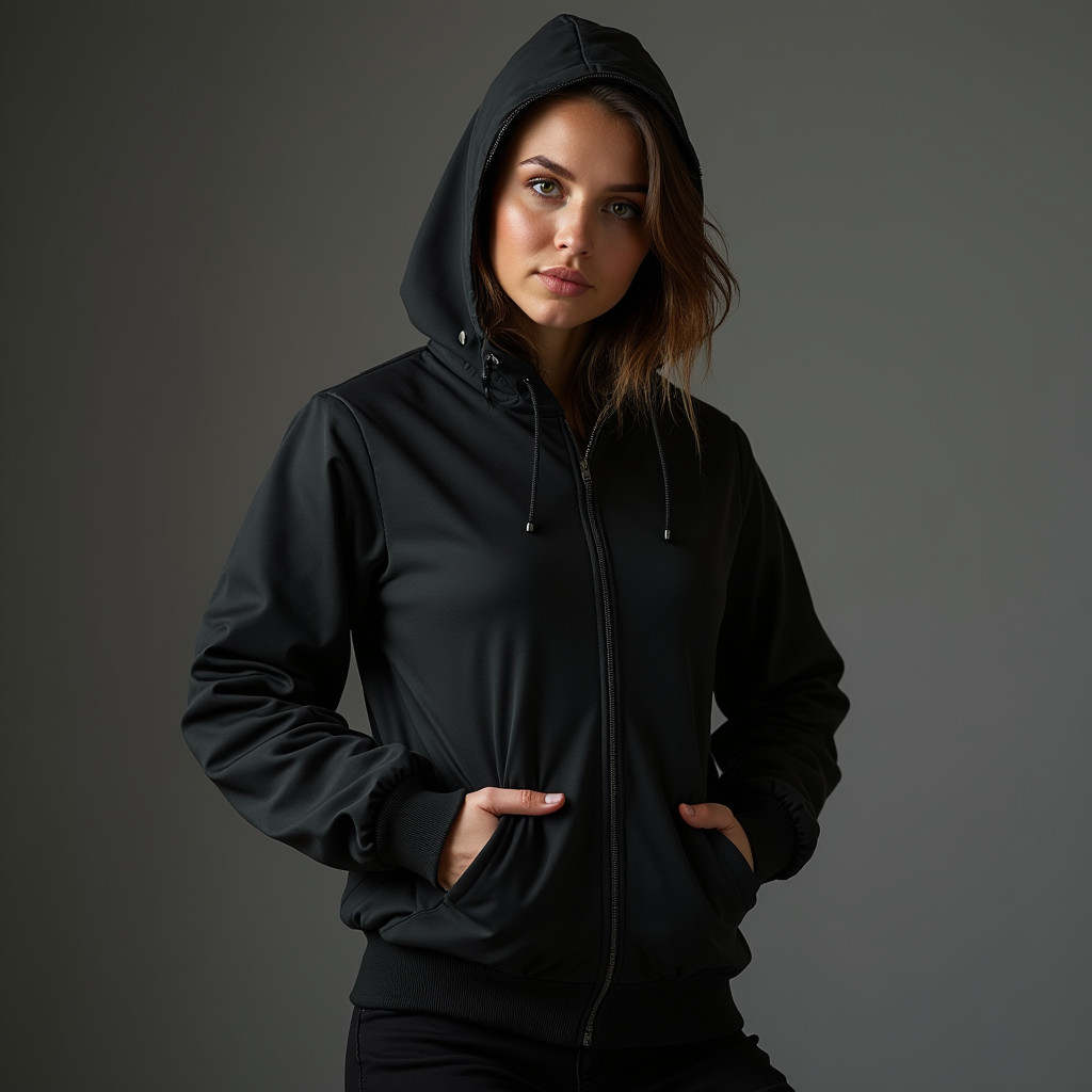 Jaqueta Agasalho Corta Vento Feminino De Frio Forrado Com Punho Touca Capuz Touca Bobojaco Moletom