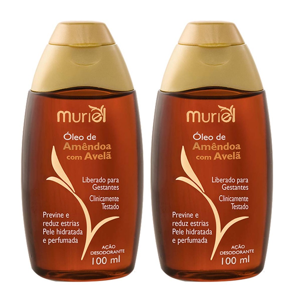Kit 2 und Óleo Corporal Muriel Amêndoa com Avelã 100ml em Oferta na Shopee