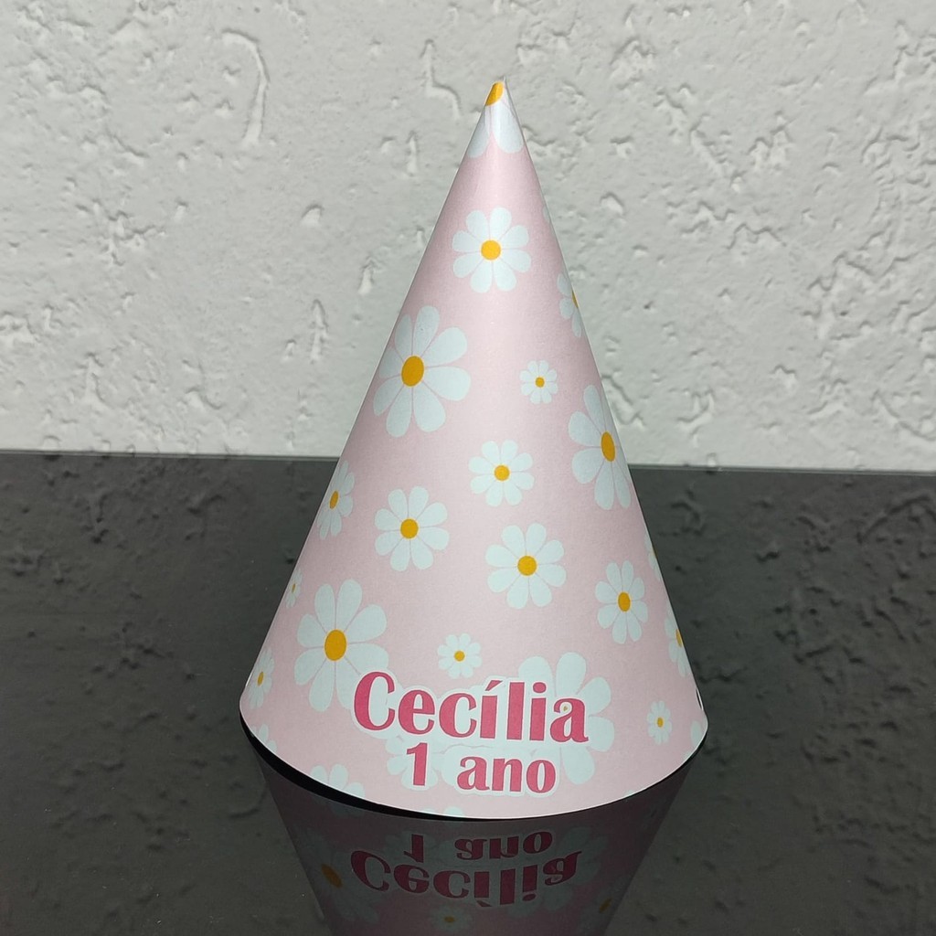 CHAPÉU DE FESTA PERSONALIZADO MARGARIDAS em Oferta na Shopee