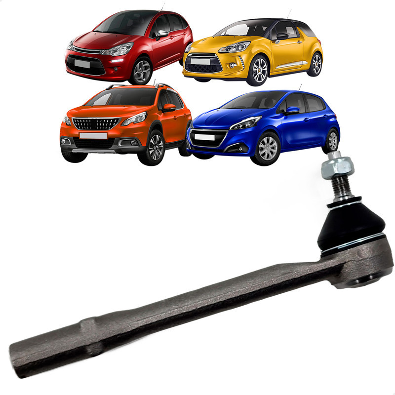 Terminal Direção Citroen C3 / DS3 2013 Até 2021 - Peugeot 2008 / 208 2013 Até 2024 - Lado Esquerdo