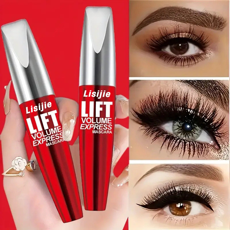 Rímel ondulado à prova d'água, não é fácil de borrar, preto grosso, de longa duração, à prova de suor em Oferta na Shopee