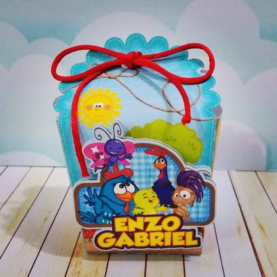 5/10/15/20 Caixa Mini Sacolinha Personalizada GALINHA PINTADINHA