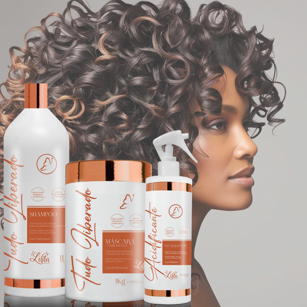 Kit Tratamento Acidificante Salva Cabelo Shampoo Mascara Acidificante Lowpoo Cachos Liberados Lilita