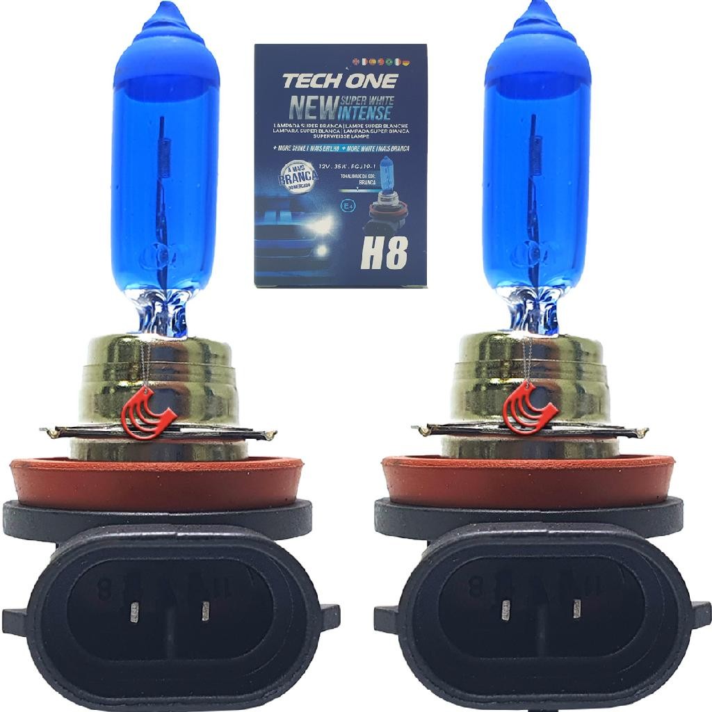 Kit com 2 Lampadas H8 Halogenas Original para Carro Automotiva 12v 8500K