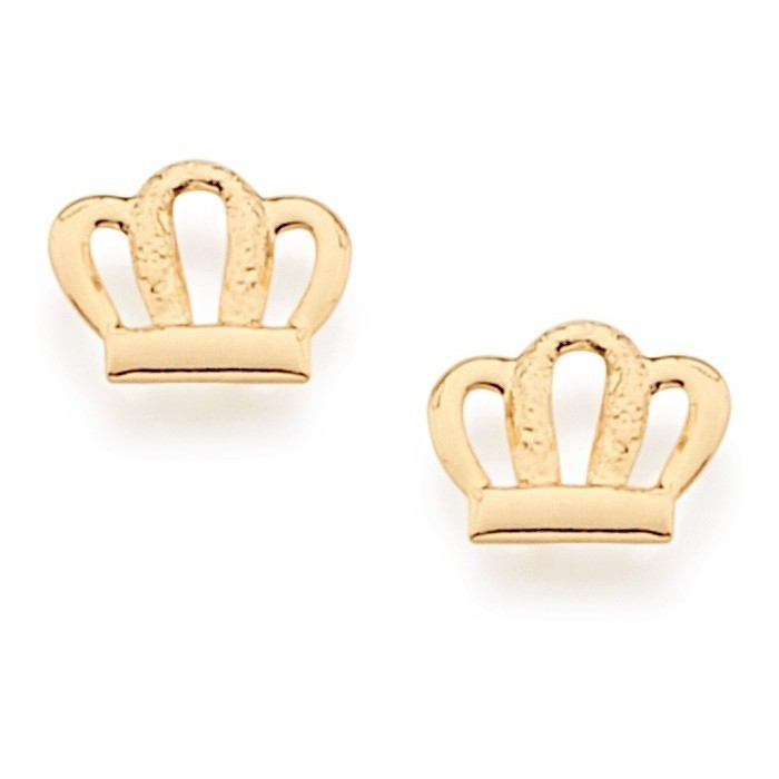 Brinco Infantil Formato De Coroa Vazada Rommanel 524948 em Oferta na Shopee