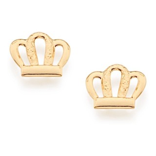 Brinco Infantil Formato De Coroa Vazada Rommanel 524948 em Oferta na Shopee