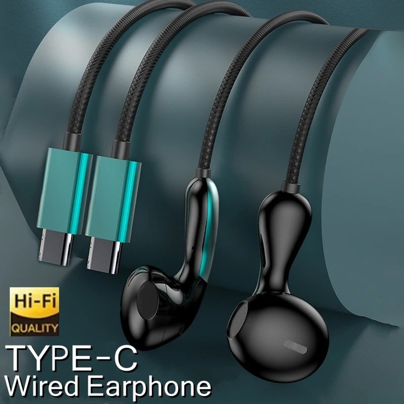 Fones De Ouvido Com Fio Tipo C-Para Telefones Samsung Xiaomi Android-HIFI Stereo