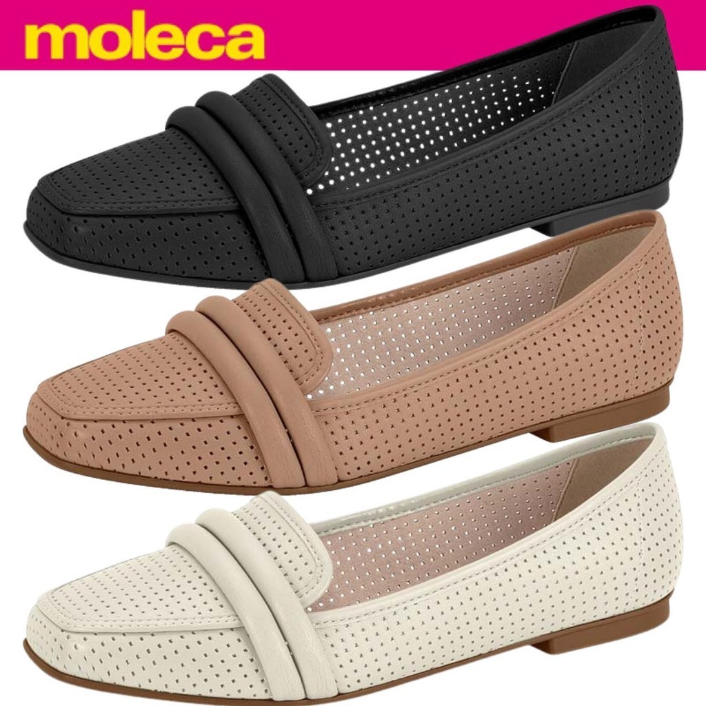 Sapatilha Feminina Moleca Mocassim Estilosa Saltinho Super Confortável