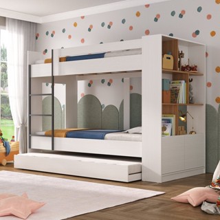 Treliche Infantil/juvenil com Estante 2 Portas 6 Nichos Oliver Branco/Nogal em Oferta na Shopee