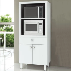 Torre Quente 2 Portas 1 Gaveta Bl3305 Branco - Tecno Mobili