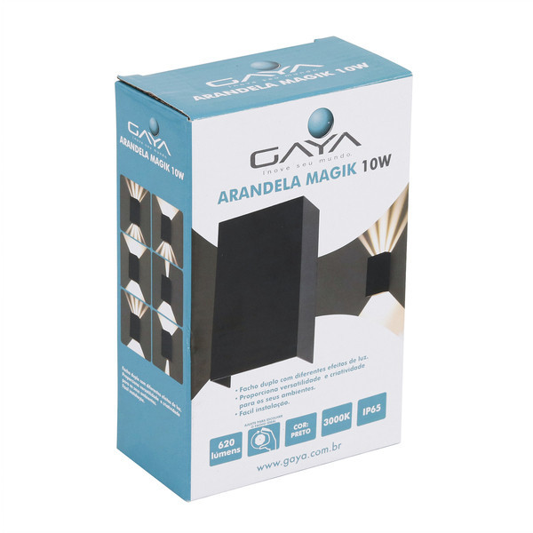 Luminária Arandela Magik Decoração Casa E Quintal IP65 3000k 10W Bivolt Gaya