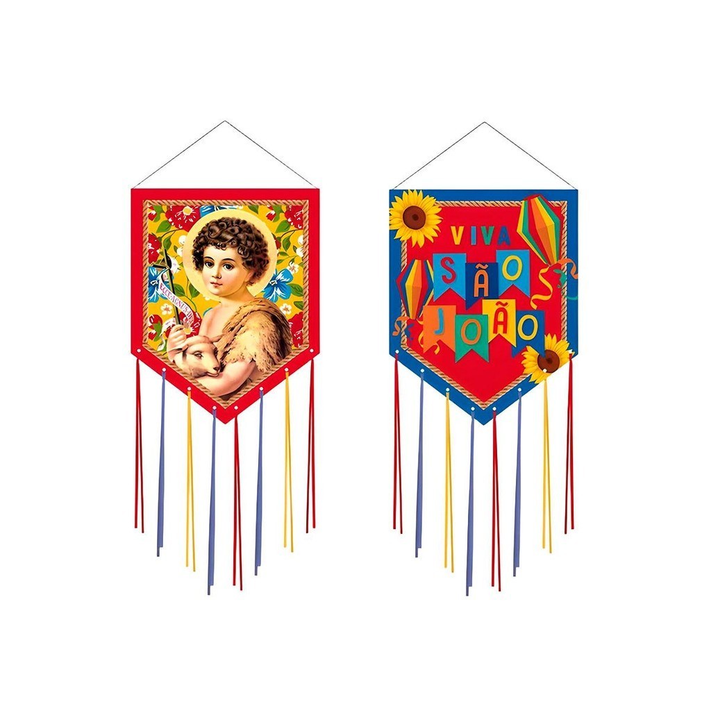 Decoração Festa Junina Kit 2 Estandarte Com Imagem de São João em Oferta na Shopee