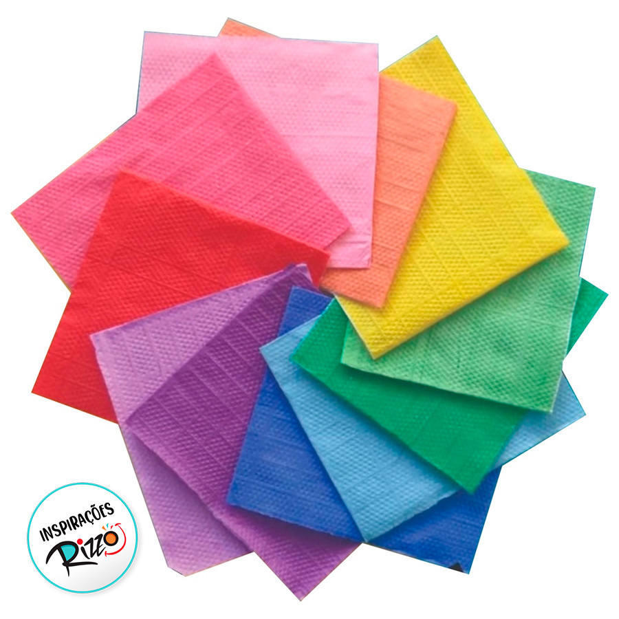 Detalhes do Guardanapo Crepado - 19,5 x 22,5 cm - Rosa Candy - 50 unidades - CampFestas - Rizzo