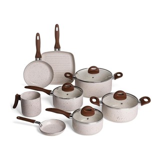 Jogo de Panelas Antiaderente Life Smart Plus 8 Peças Vanilla Brinox em Oferta na Shopee
