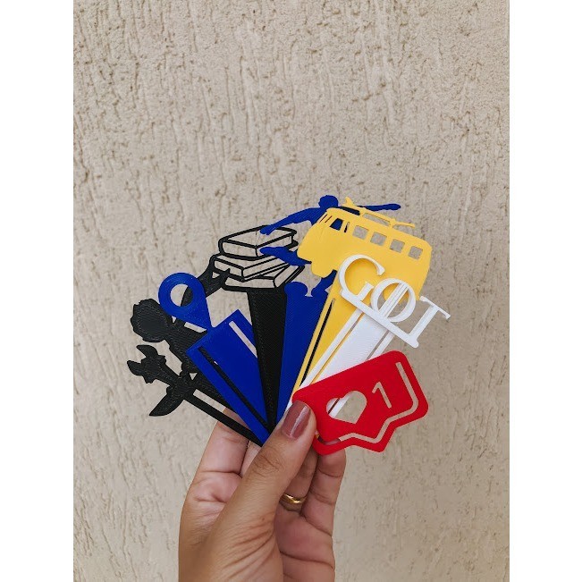 Marcador Pagina Livro Caderno BOOKMARK Criativo Leitura Divertido personalizado iMPRESSAO 3D