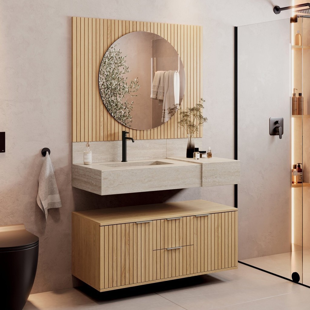 Armário para Banheiro Suspenso Ripy 100cm Wood em Oferta na Shopee