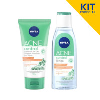 Kit NIVEA Sabonete Facial Em Gel Acne Control 150ml + Tônico Facial Acne Control 200ml