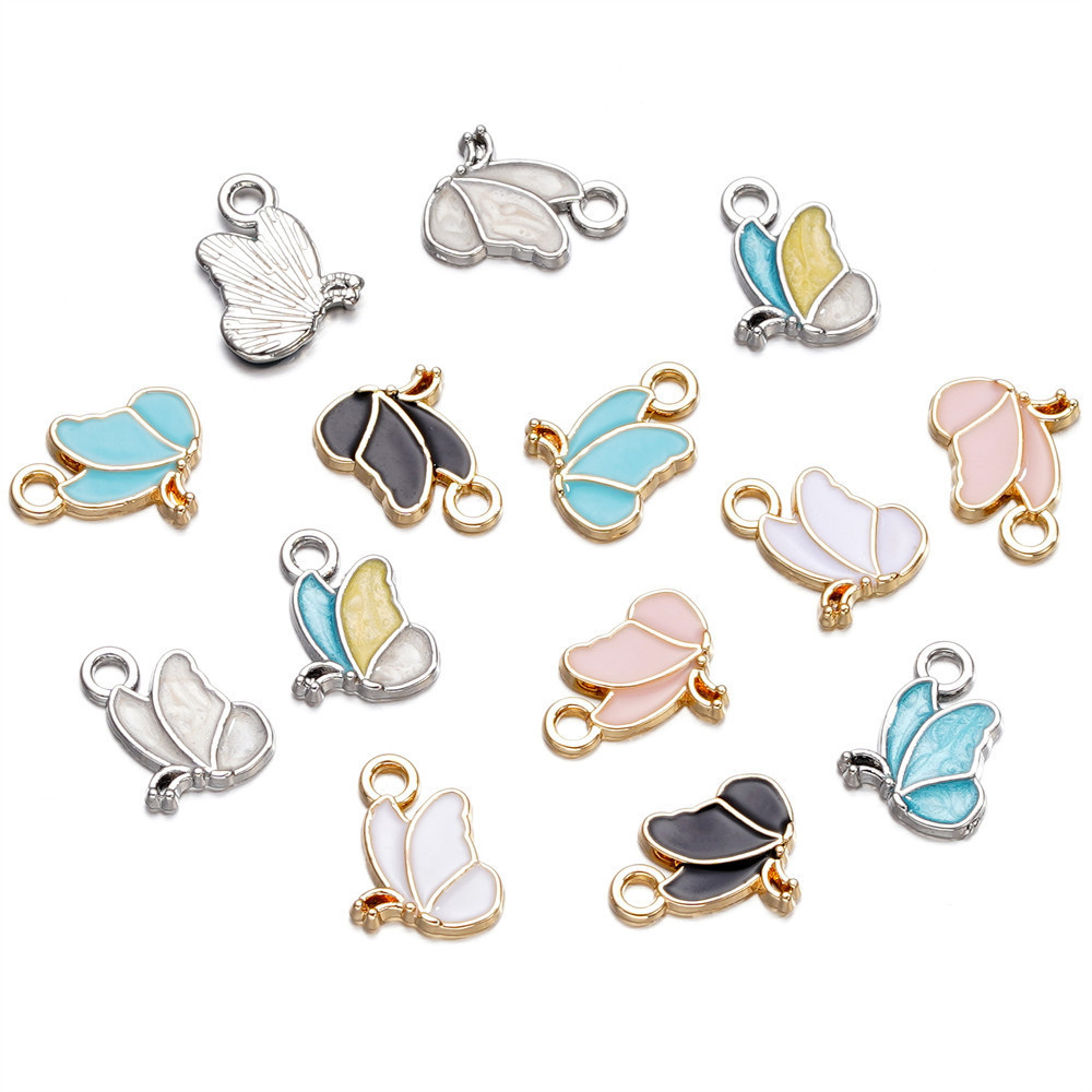 St.kunkka 4 /10Pcs 11 * 15.5mm Pingente de Liga Pingente de Borboleta com Banho de Óleo Pingente de Moda Acessórios de Moda Pingente de Jóias