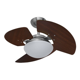 Ventilador De Teto Tron Aventador Stilo Aço Escovado 127v 110V Madeira