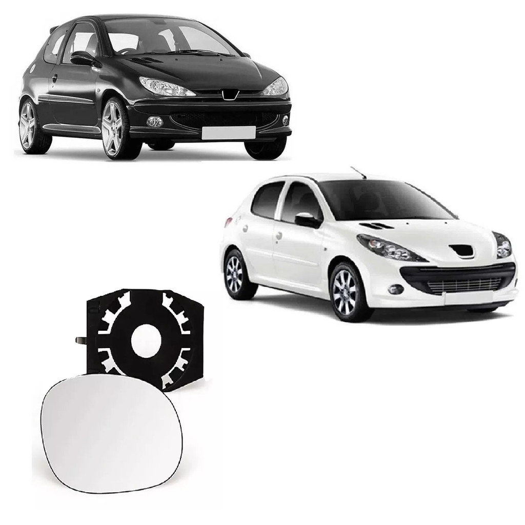 Lente Vidro Retrovisor Peugeot 206 207 Hoggar 99 a 11 Lado Direito Com Base