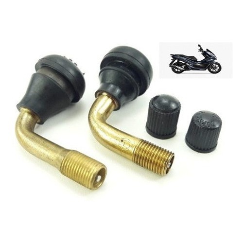 2 Bicos Valvula Para Pneu Linha Premium Moto Burgman Lead Pcx Forza 350 NMAX Neo Honda ADV Elite Scooter Sem Camara 90 Graus Universal Envio Imediato