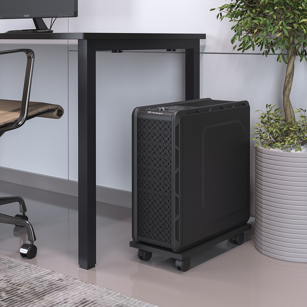 Suporte Para Cpu Com Rodízios Cyber L03 Preto - Lyam Decor em Oferta na Shopee