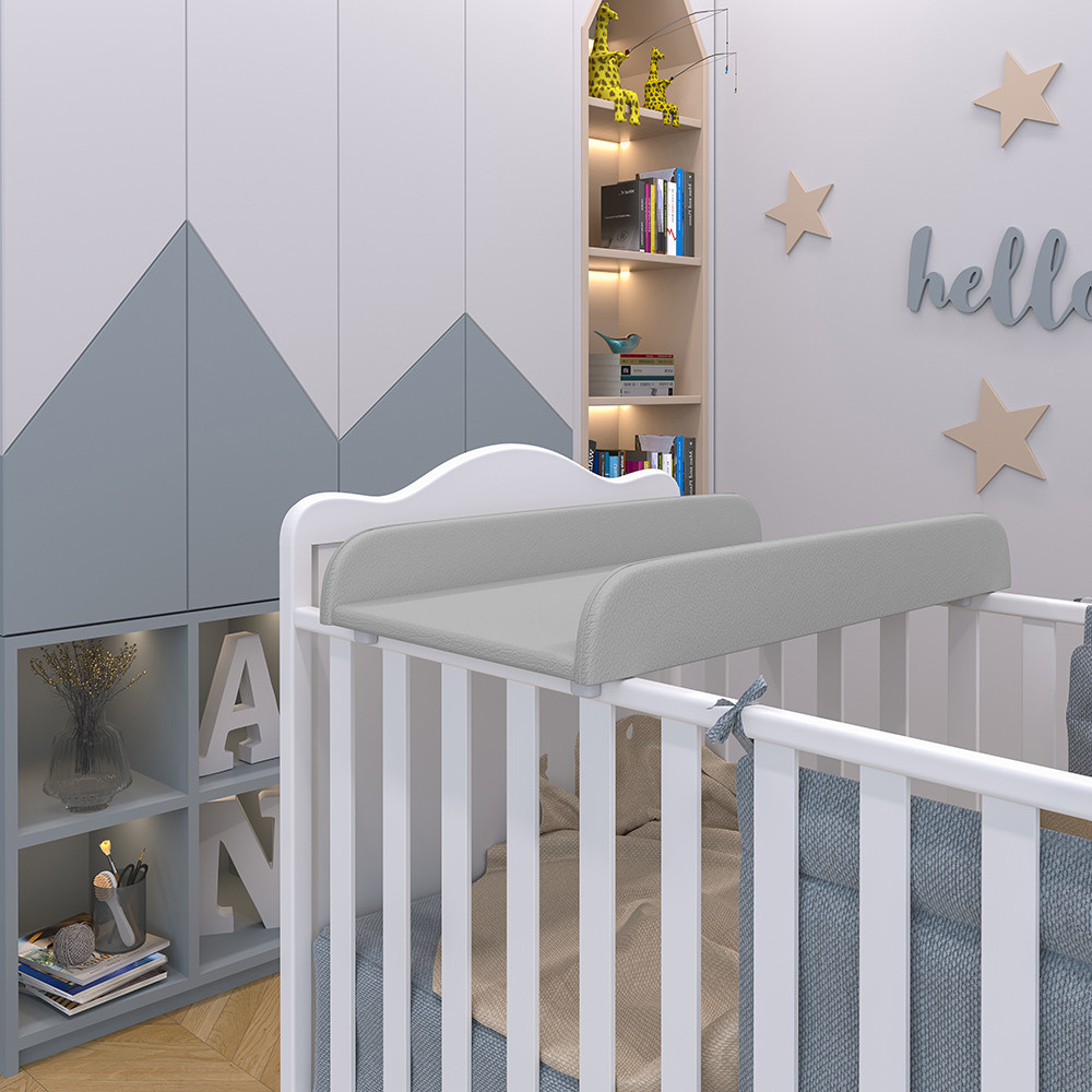 Trocador De Fraldas Almofadado Para Berço P02 Cinza - Lyam Decor em Oferta na Shopee