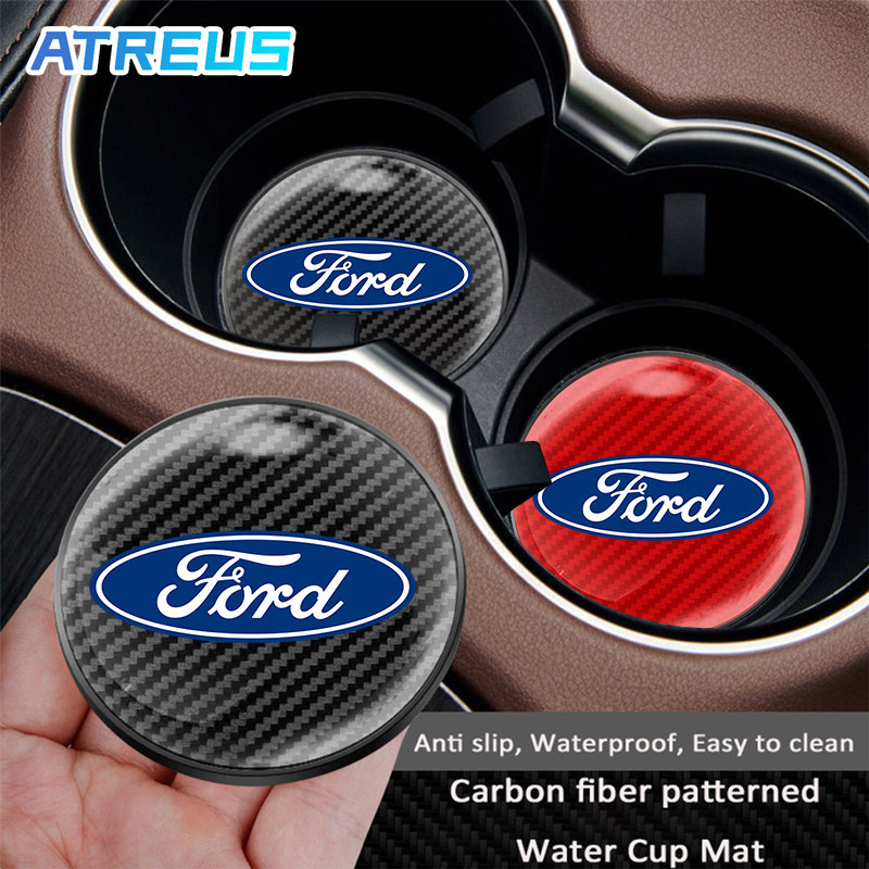 1/2Pcs Ford Tapete De Borracha Antiderrapante Carro Copos De Água Porta-Garrafas Antiderrapantes Para Ford Ranger Ka Focus mk2 new Fiesta Fusion Ecosport Edge Territory
