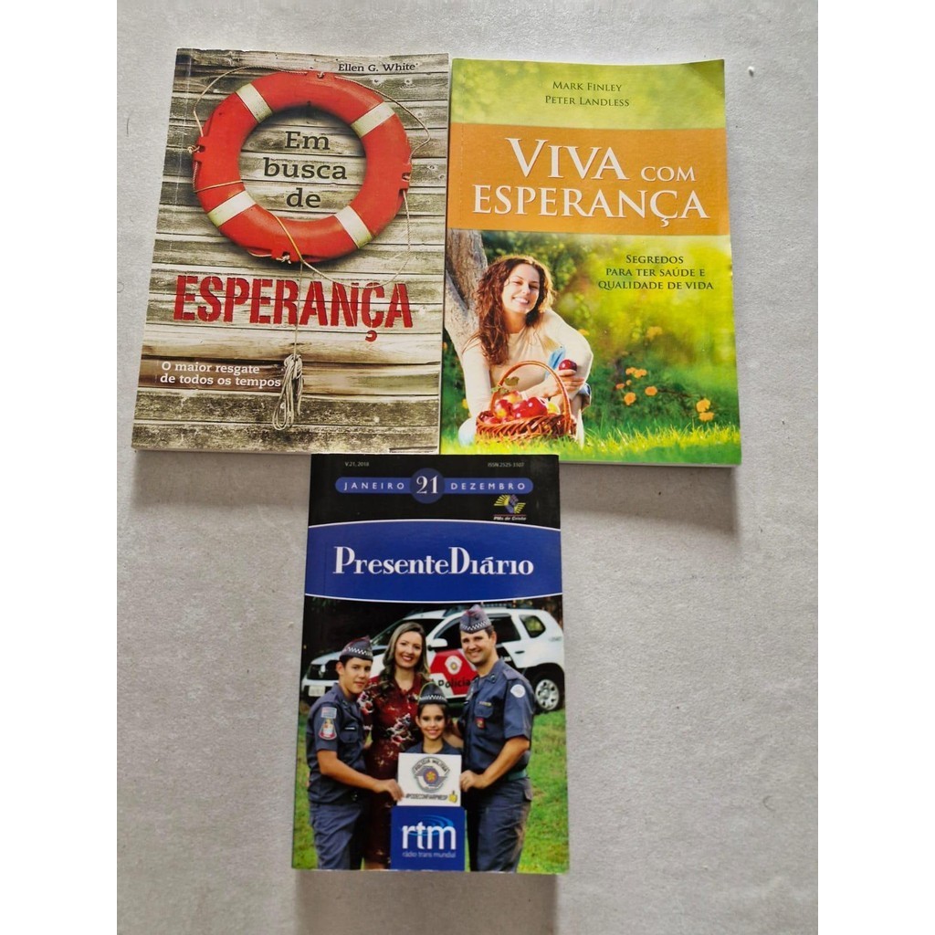 LIVRO, KIT(3), 1 PRESENTE DIÁRIA, JANEIRO 21 DEZEMBRO, 2 EM BUSCA DE ESPERANÇA, 3 VIVA COM ESPERANÇA, ELLEN G. WHITE