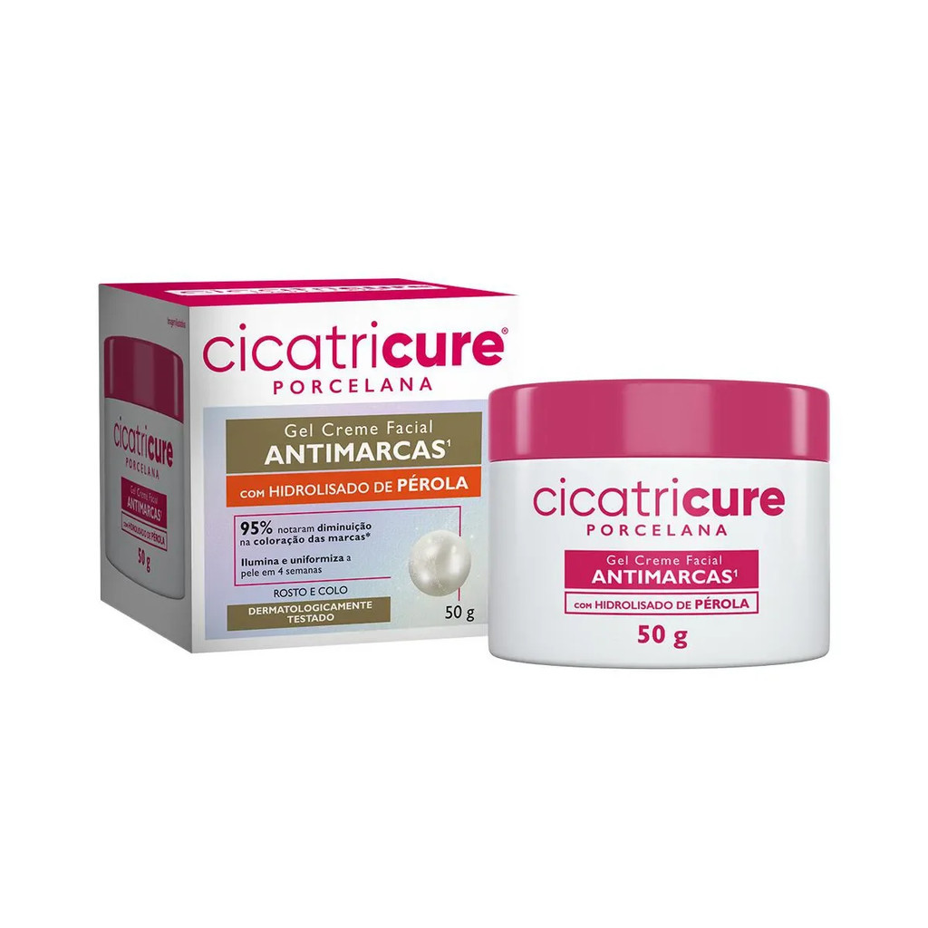 GEL CREME FACIAL CICATRICURE PORCELANA ANTIMARCAS 50G