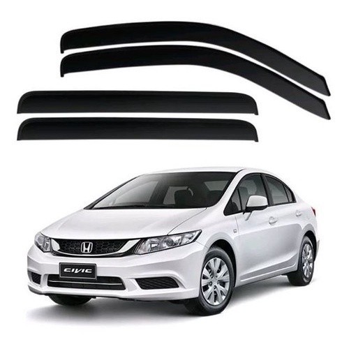 Calha de Chuva Defletor Honda Civic 2012 a 2016 4 Portas Ecoflex