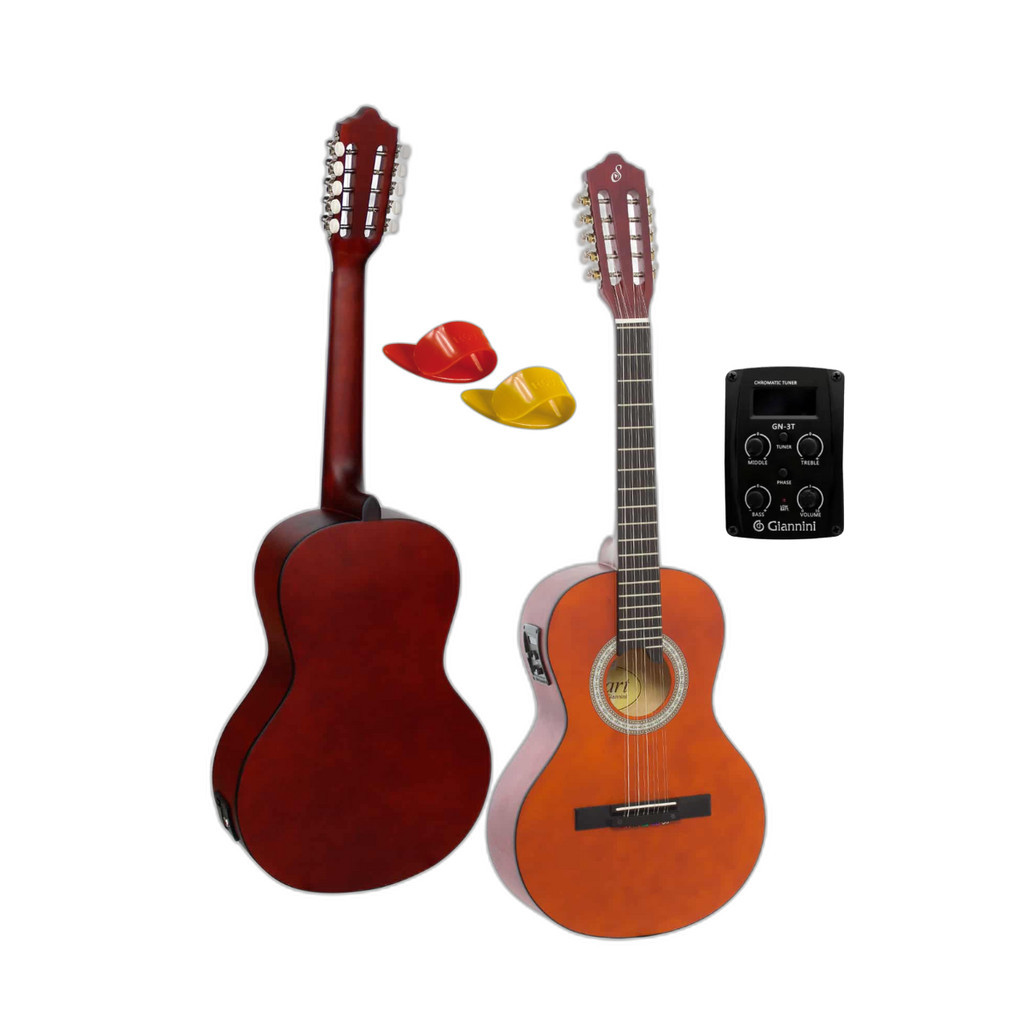 Viola caipira Giannini elétrica VS-14 EQ NS natural fosca