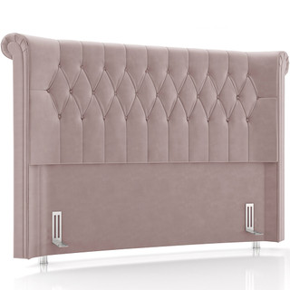 Cabeceira Cama Box Queen 160cm Estofada Meora P05 Veludo Rosê - Lyam Decor em Oferta na Shopee