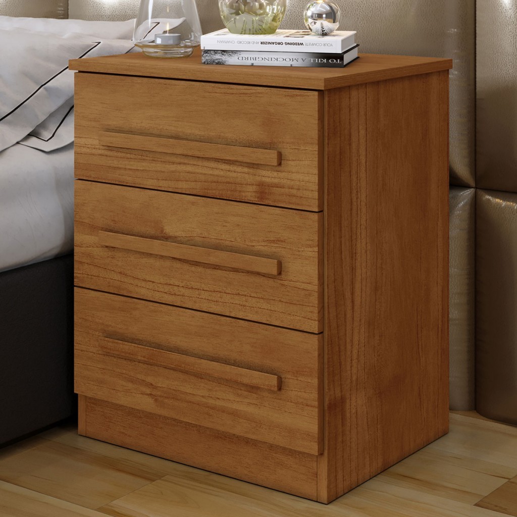 Detalhes do Mesa de Cabeceira Belize com 3 Gavetas