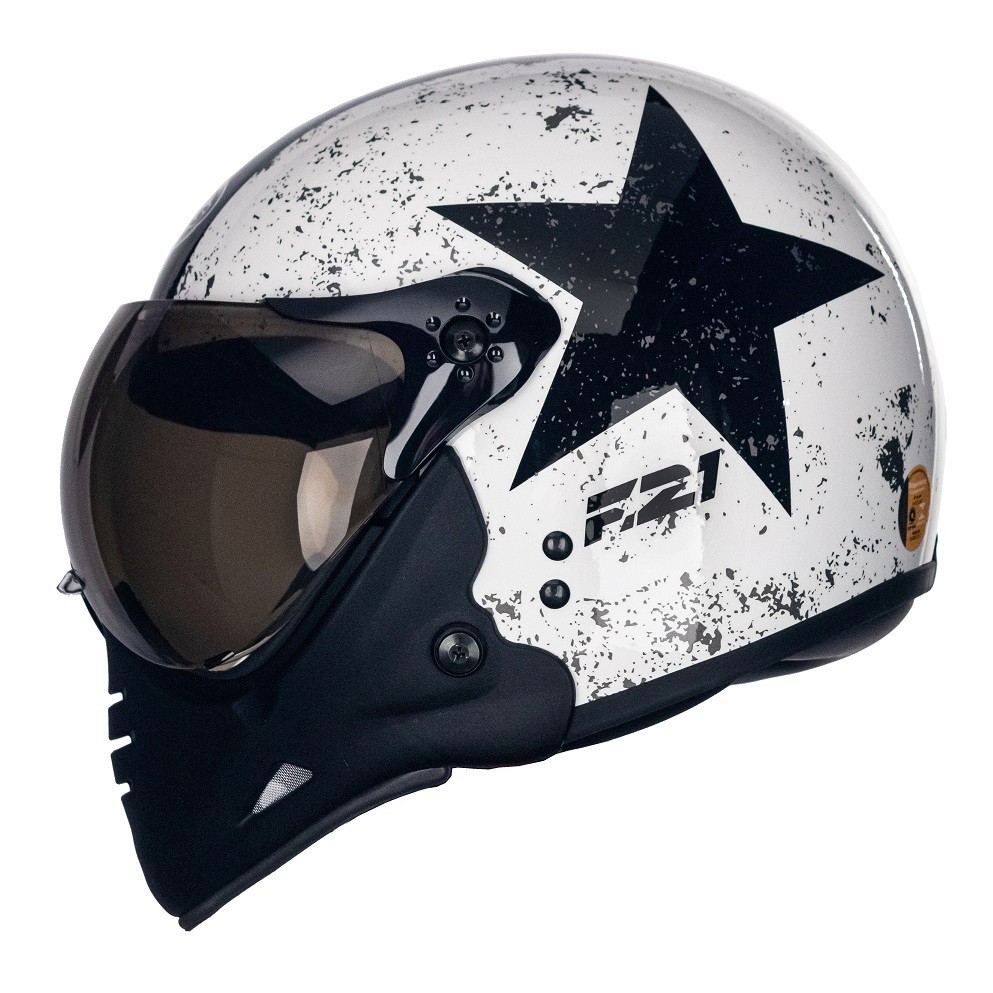 Capacete Peels F21 Old Tank Branco Preto