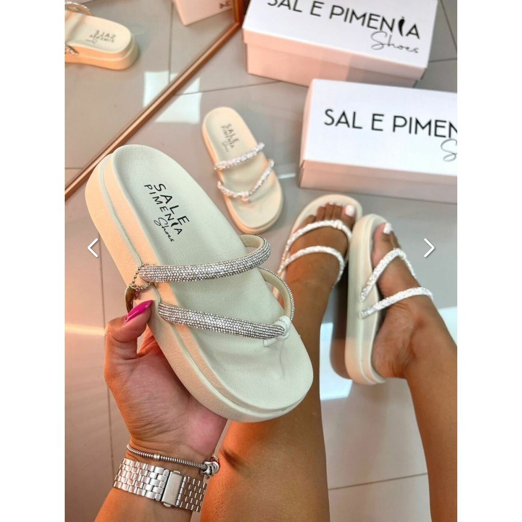 Sandália Feminia Tamanco Papete Dedo Chinelo Flatform Birken Sal e Pimenta
