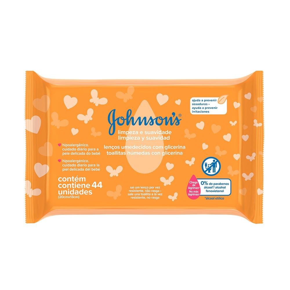 Toalhinhas Umedecidas Johnson's Baby Limpeza e Suavidade 44un em Oferta na Shopee